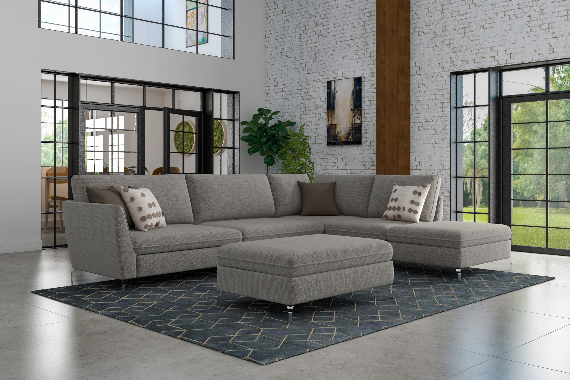 Ambiente com estofado Itália Canto — Pluma Decor